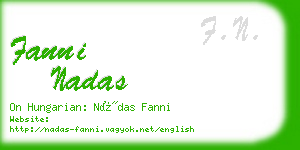 fanni nadas business card